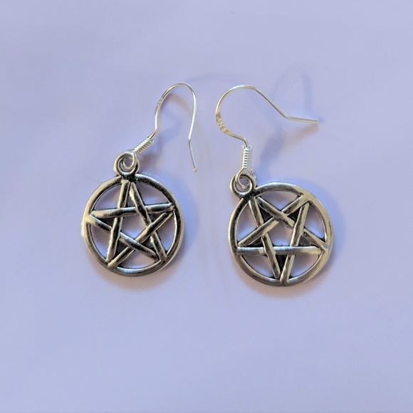 Handmade Jewelry - Pentacle Wiccan Gothic Earrings NWOT Handmade Jewelry - Pentacle Wiccan Gothic Earrings NWOT